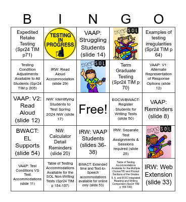 Spring2024 STC Training Bingo Card