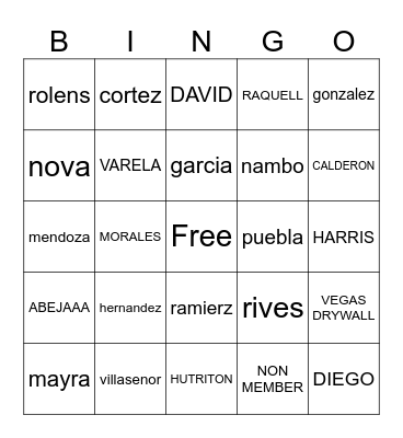 MEMBER'S OF THE DAY Bingo Card