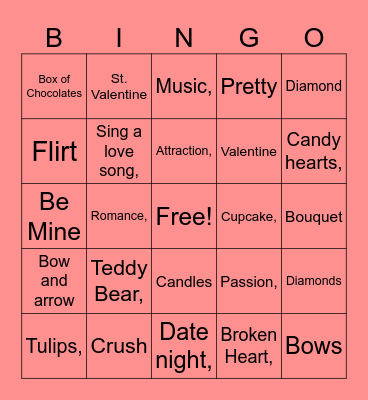 RCM Valentine Bingo Card