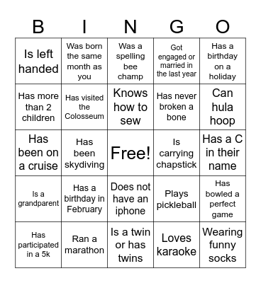 StoneX Bingo Card