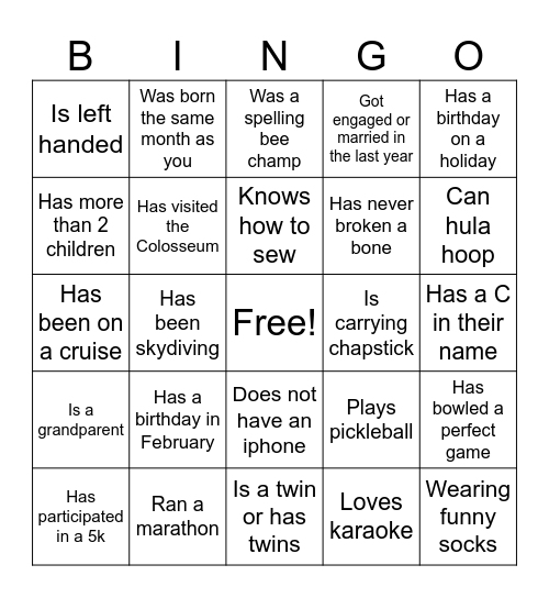 StoneX Bingo Card