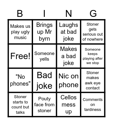 Orch bingo Card