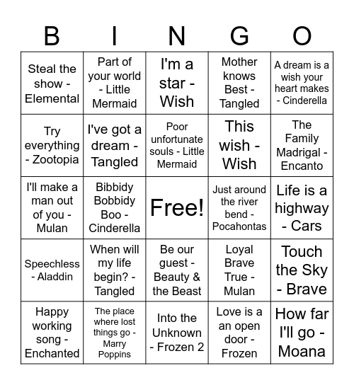 Round 1 Bingo Card