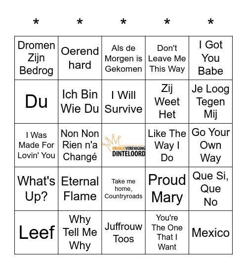 SWiNGO! Bingo Card