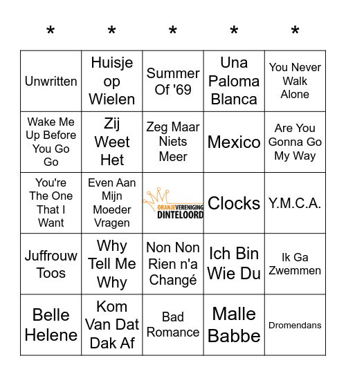 SWiNGO! Bingo Card