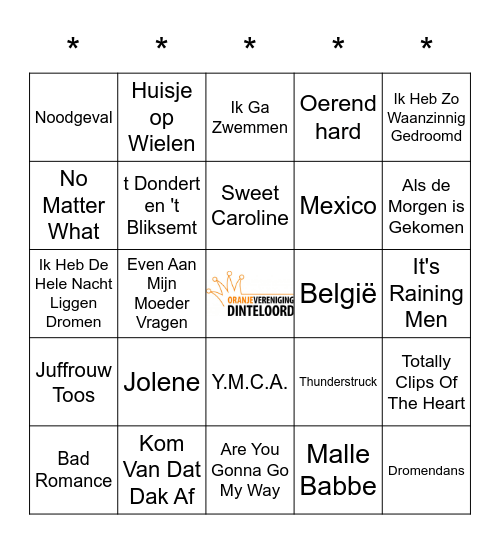 SWiNGO! Bingo Card