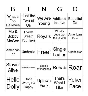 Grammy 24 Bingo Card