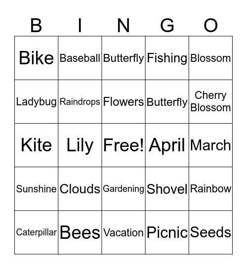 SPRING BINGO Card