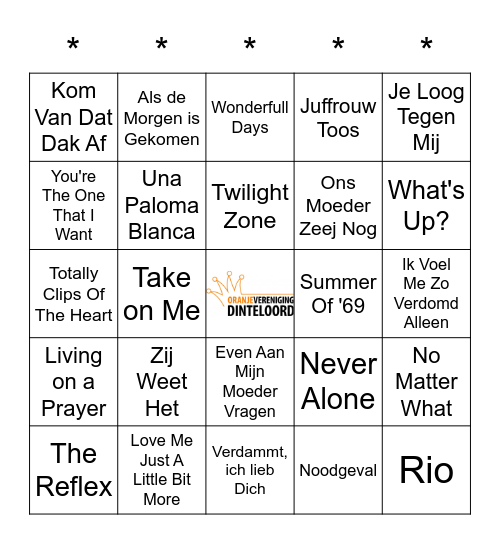 SWiNGO! Bingo Card