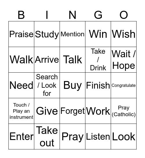 16 Bingo Card