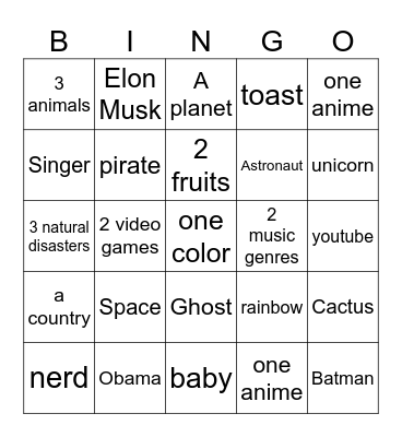 Infinite Craft Bingo Card