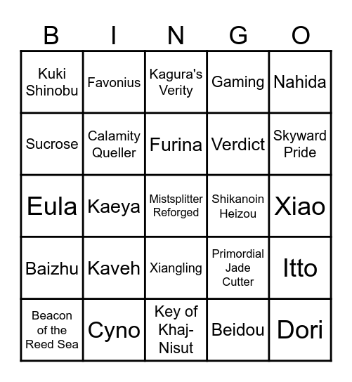 OverFlowKyuubi Bingo Card