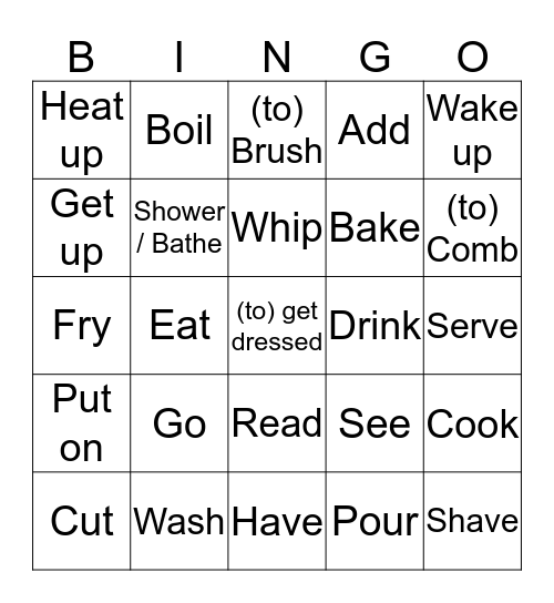 18 Bingo Card