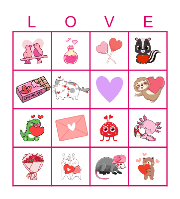 LOVE Bingo Card