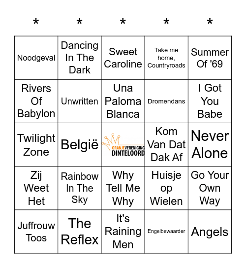SWiNGO! Bingo Card