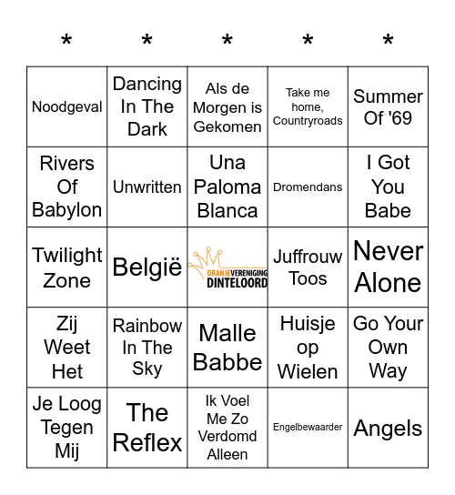 SWiNGO! Bingo Card