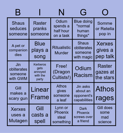 Death Seekers Bingo Feb 2024 Bingo Card