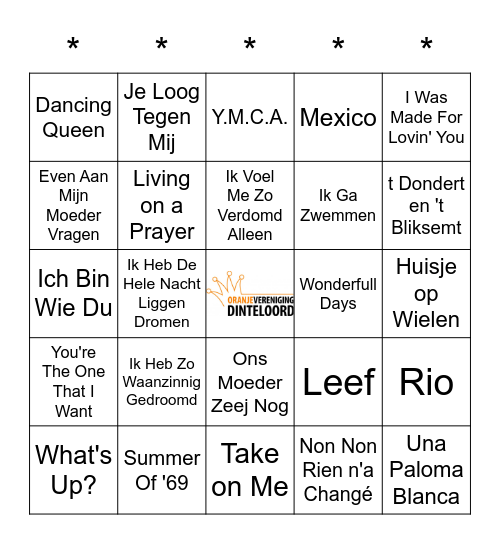 SWiNGO! Bingo Card
