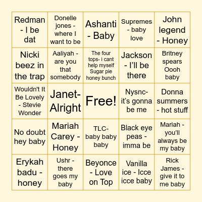 Oh Bay Bee Bingo Card
