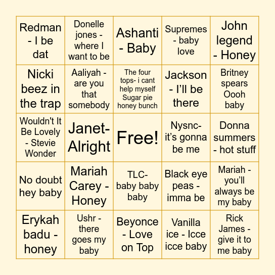 Oh Bay Bee Bingo Card