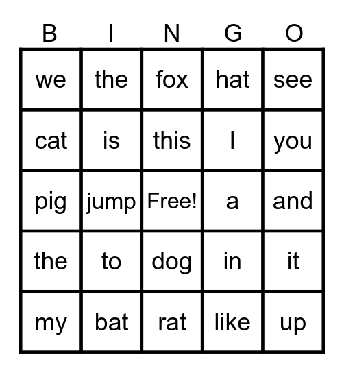 Tayshonn Bingo Card