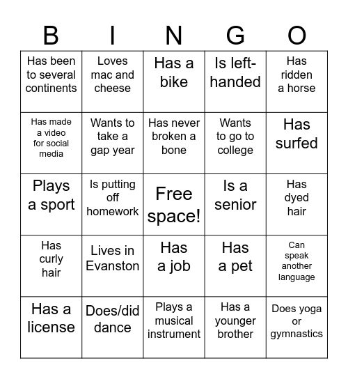 Bingo Card