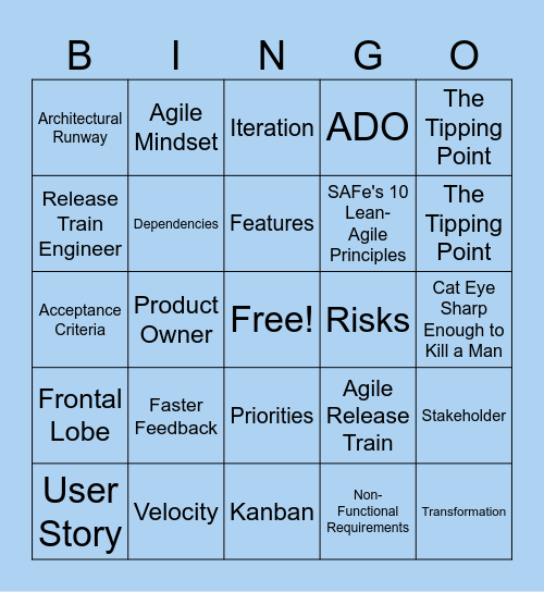 LACE Lingo Bingo! Bingo Card