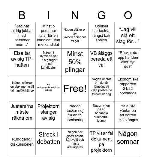 SM3 BINGO Card