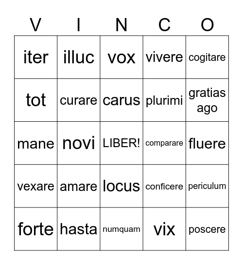 St. 18 Isis Bingo Card