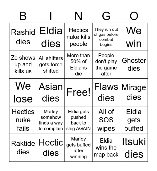 BINGOOOOOOOOOOOOO Bingo Card