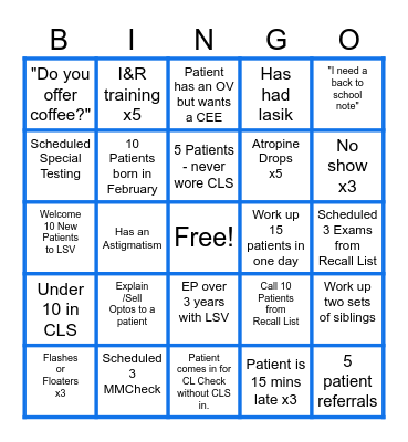 LSV BINGO Card