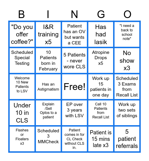 LSV BINGO Card