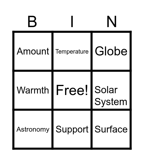 Bingo! Bingo Card