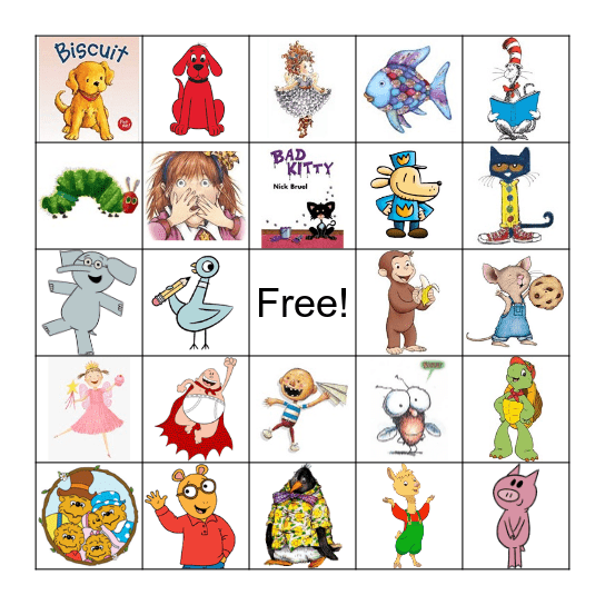 BOOK CHARACTER BINGO Card