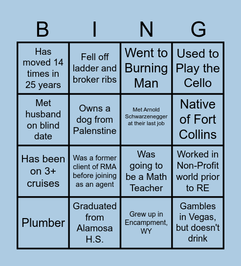 MINGLE BINGO Card