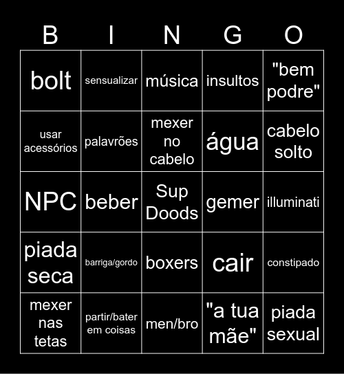 Wuant Bingo Card