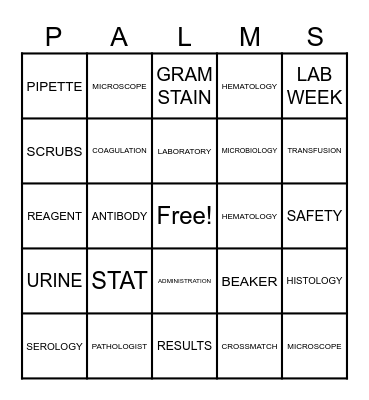 LAB BINGO Card