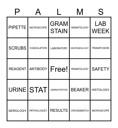 LAB BINGO Card