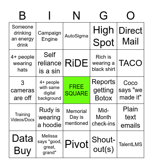 5/10/24 Bingo Card