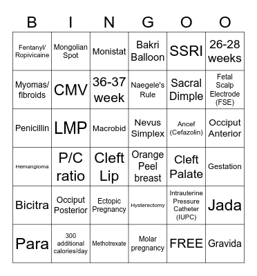 OB BINGO Card