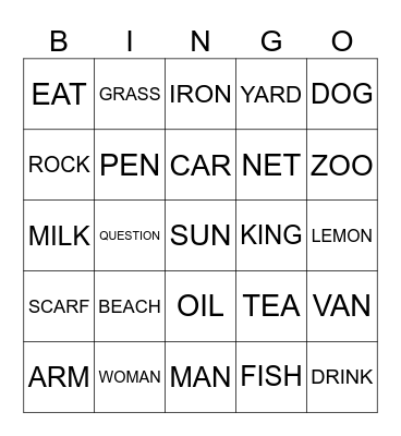 alphabet bingo Card