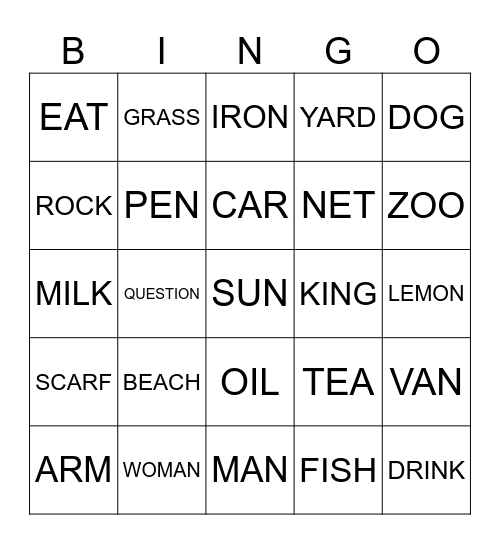 alphabet bingo Card