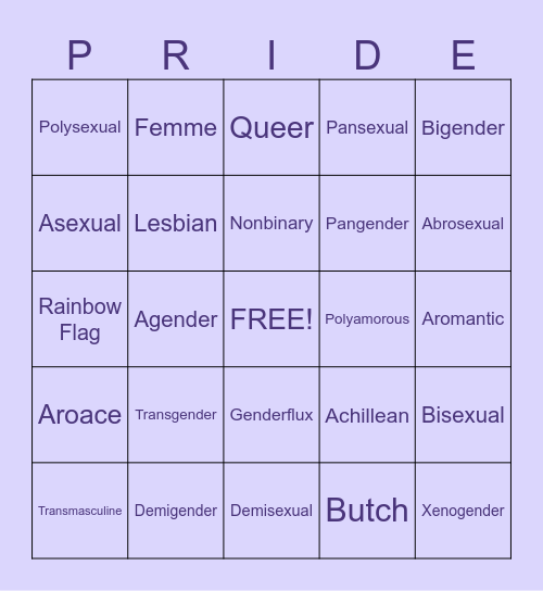 Pride Flag Bingo! Bingo Card