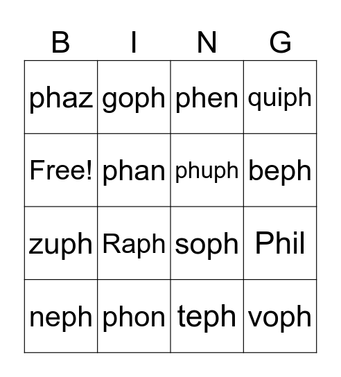 PH - Bingo Card