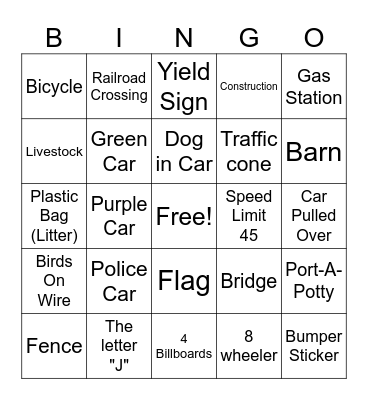 TRAVEL BINGO!!! Bingo Card