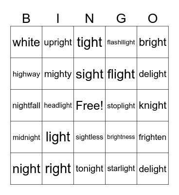 P4R Level 2  Lessons 10 - 12 Bingo Card