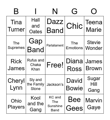 Funky Bingo Card