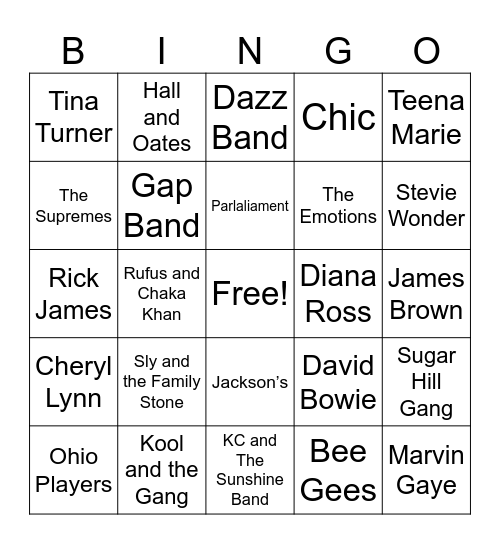 Funky Bingo Card