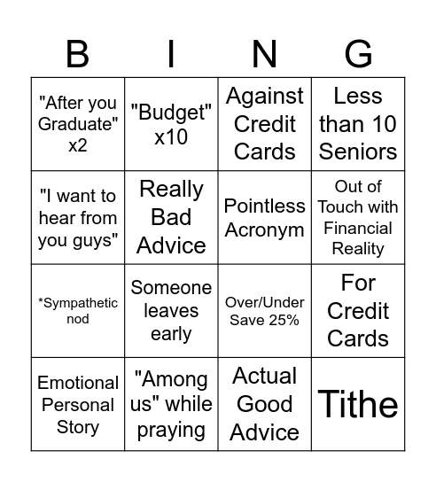 Bing Bingo Card