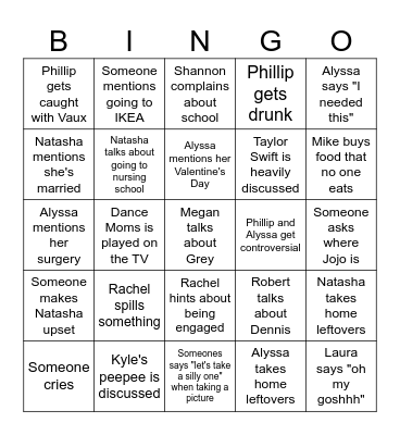 Galentine's Day Bingo Card